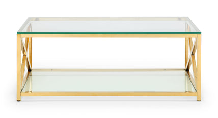 Mesa Coffee Table Glass & Gold