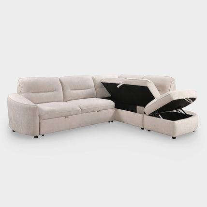 Mirella Sofa Bed Right Hand Facing Corner Beige