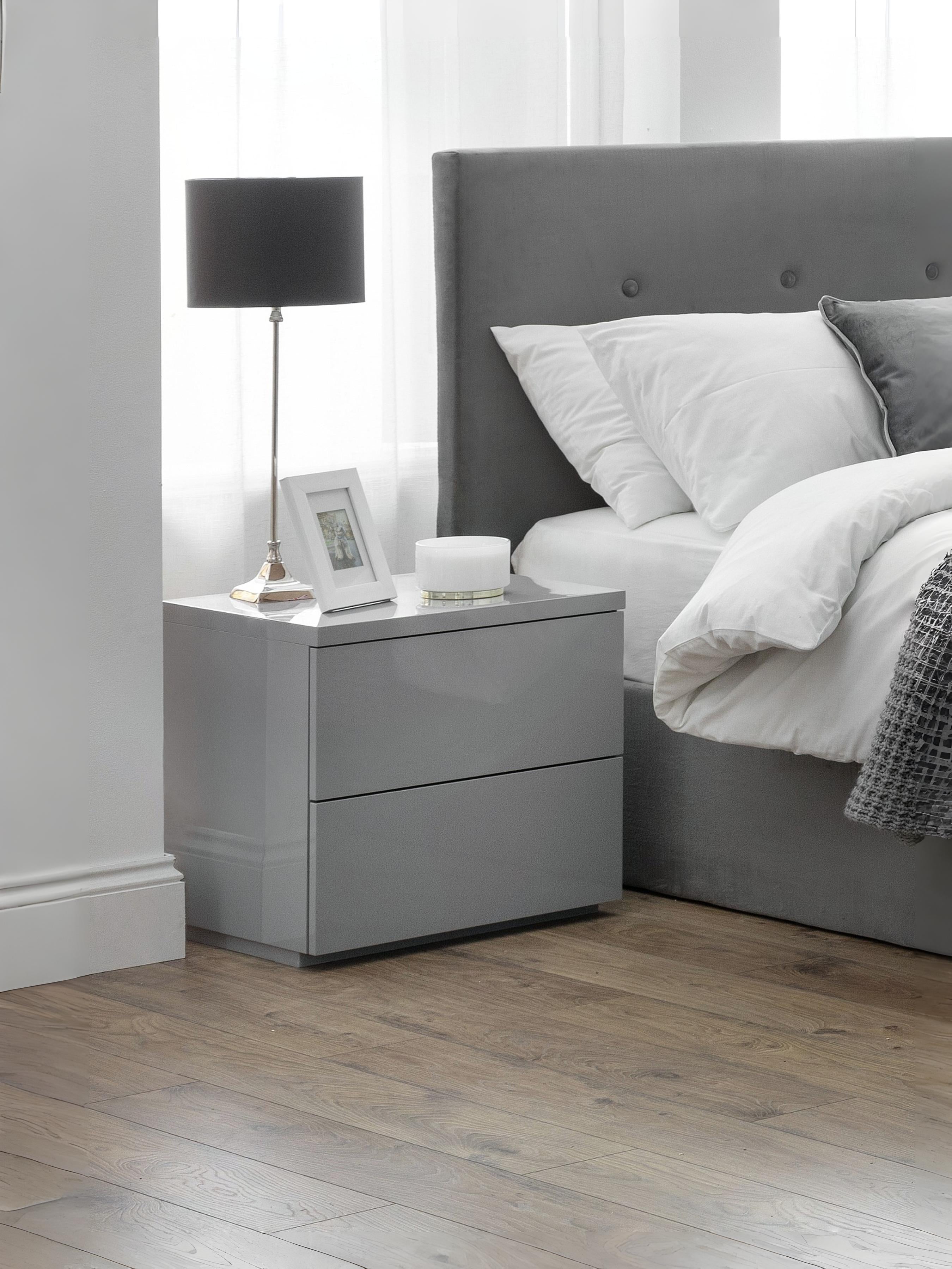 Monarch Range Grey 2 Drawer Bedside