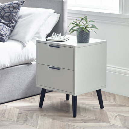 Asa 2 Drawer Bedside Silk Grey
