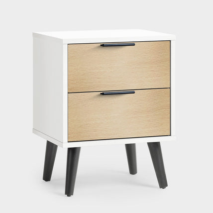 Asa 2 Drawer Bedside White/Oak