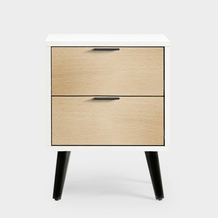 Asa 2 Drawer Bedside White/Oak