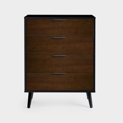 Asa 4 Drawer Chest Walnut/Black