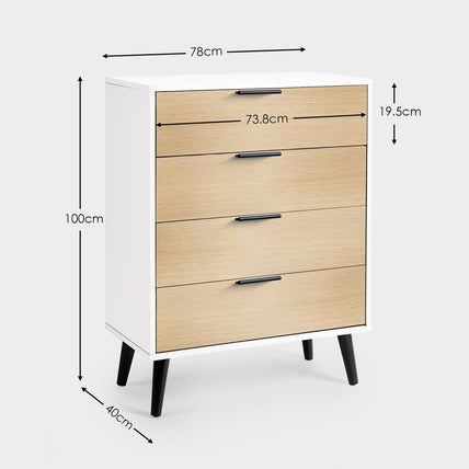Asa 4 Drawer Chest White/Oak