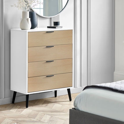 Asa 4 Drawer Chest White/Oak