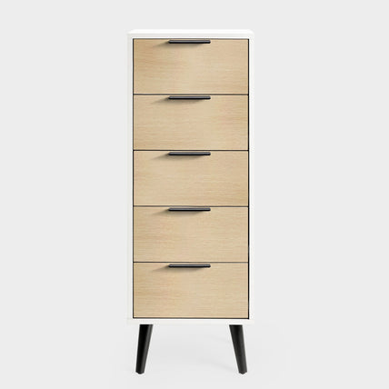 Asa 5 Drawer Chest White/Oak