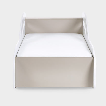 Aya Toddler Car Bed White & Taupe