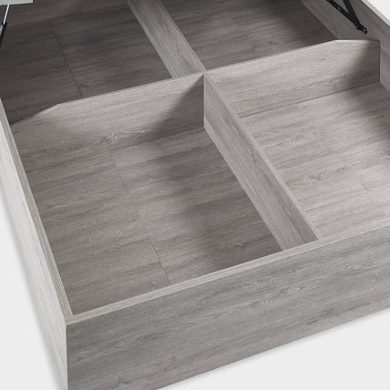 Bali Bed Frame Double Grey Oak Ottoman Storage