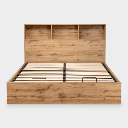 Bali Bed Frame Double Light Oak Ottoman Storage