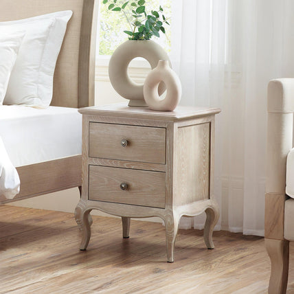 Camila 2 Drawer Bedside Limed Oak