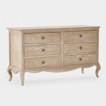 Camila 6 Drawer Wide Chest Limed Oak