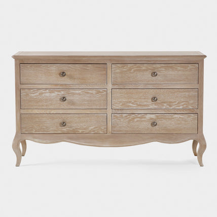 Camila 6 Drawer Wide Chest Limed Oak
