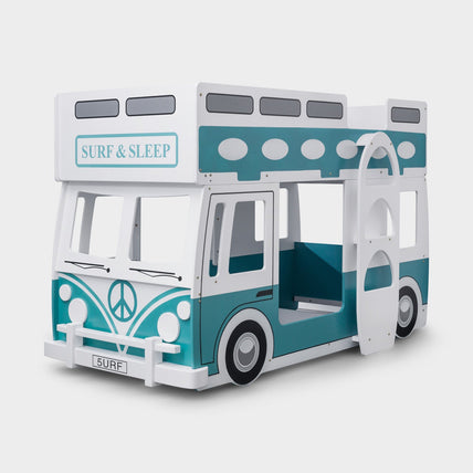 Campervan Bunk Bed White & Green