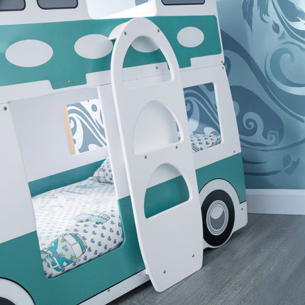 Campervan Bunk Bed White & Green