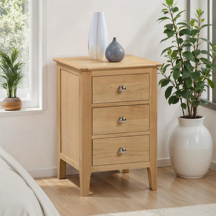 Cole Bedside Oak 3 Drawer