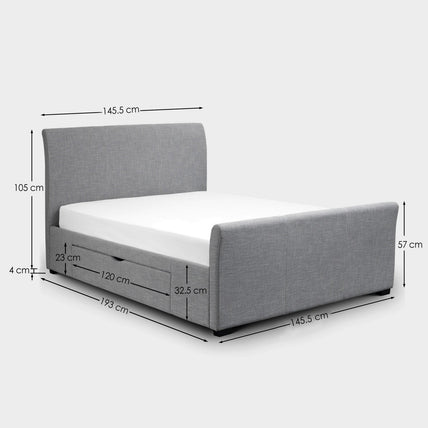 Como Bed Frame Double Light Grey