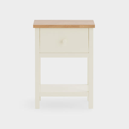 Connie 1 Drawer Bedside Ivory And Oak