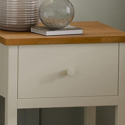 Connie 1 Drawer Bedside Ivory And Oak
