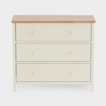 Connie 3 Drawer Chest Ivory and Oak
