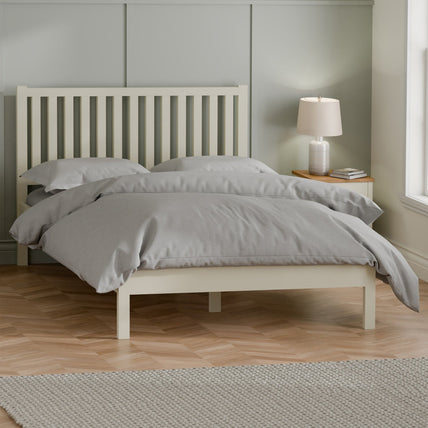 Connie Bed Frame Kingsize Ivory and Oak