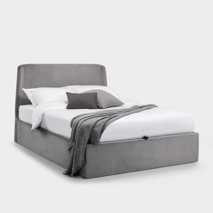 Fern Bed Frame Double Grey Ottoman Storage