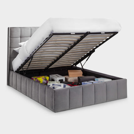 Gila Bed Frame Kingsize Light Grey Ottoman Storage