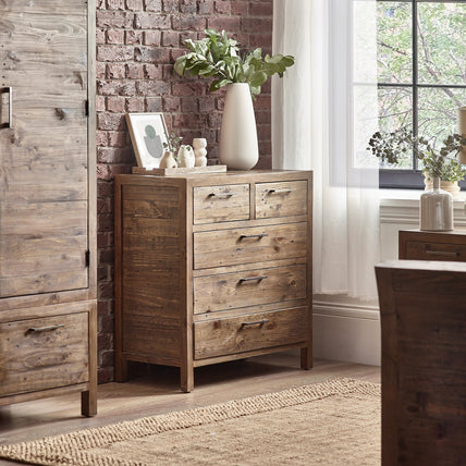 Haze 3+2 Drawer Chest Cashew