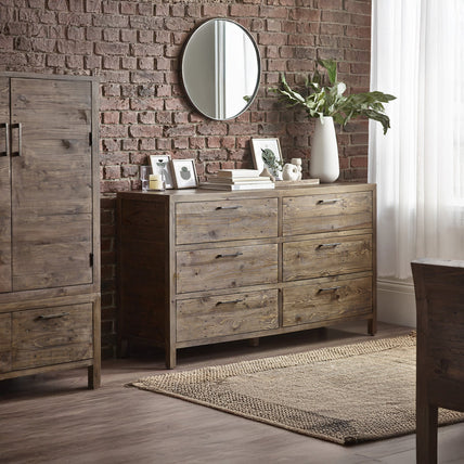 Haze 6 Drawer Wide Chest Cashew