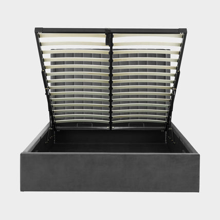 Lark Bed Frame Double Grey Ottoman Storage
