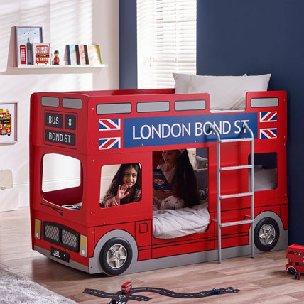 London Bus Bunk Bed Red Lacquer