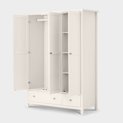 Marisol 3 Door Combination Wardrobe Surf White