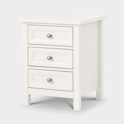 Marisol 3 Drawer Bedside Surf White