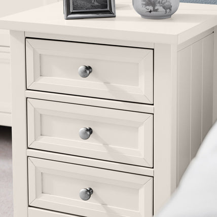Marisol 3 Drawer Bedside Surf White