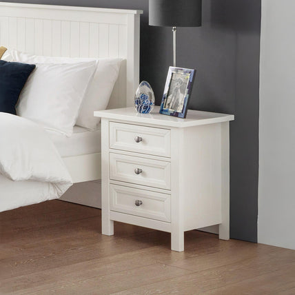 Marisol 3 Drawer Bedside Surf White