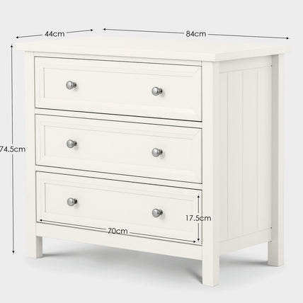 Marisol 3 Drawer Wide Chest Surf White