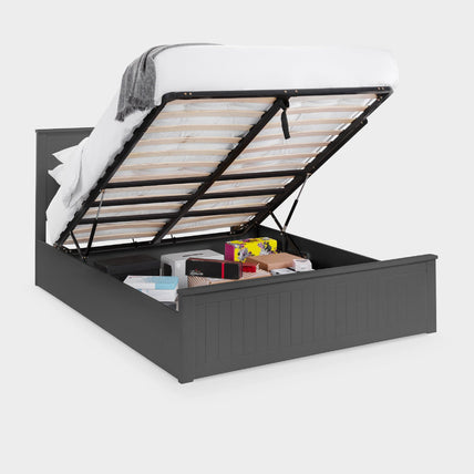 Marisol Bed Frame Double Anthracite Ottoman Storage