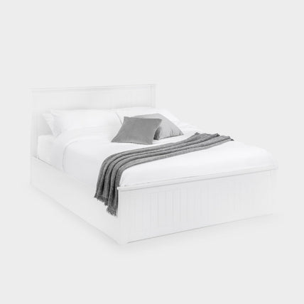 Marisol Bed Frame Double Surf White Ottoman Storage