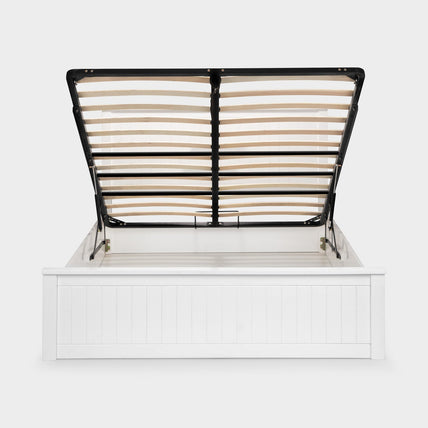 Marisol Bed Frame Double Surf White Ottoman Storage