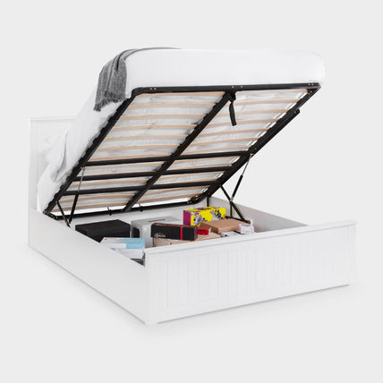 Marisol Bed Frame Kingsize Surf White Ottoman Storage