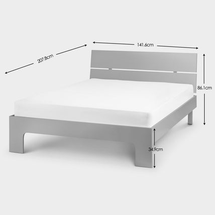 Mercer Bed Frame Double Grey High Gloss
