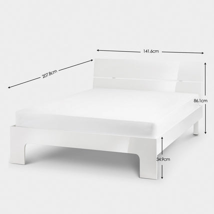 Mercer Bed Frame Double White High Gloss