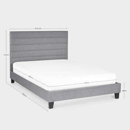 Meridian Bed Frame Single Grey
