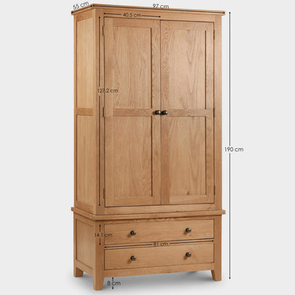Myrtle Combination Wardrobe Waxed Oak