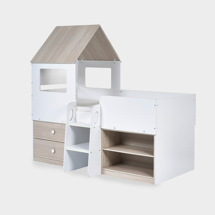 Orionne Midsleeper Bed Pale Wood And White