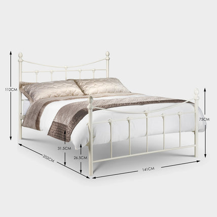Radcliffe Bed Frame Double Stone White