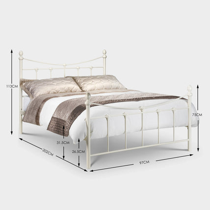 Radcliffe Bed Frame Single Stone White