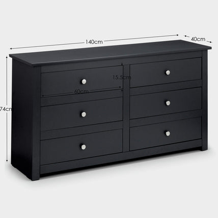 Raine 6 Drawer Chest Anthracite