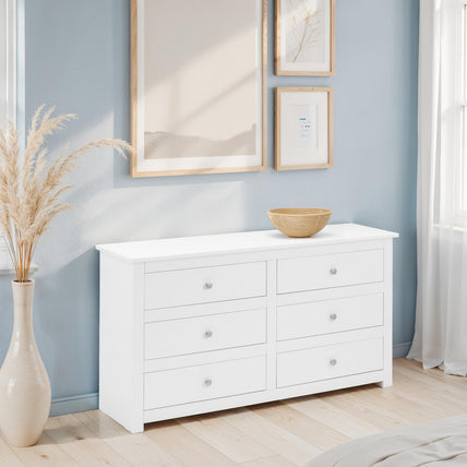 Raine 6 Drawer Chest Surf White