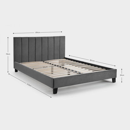 Rhea Bed Frame Double Grey