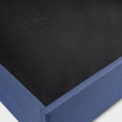 Robin Bed Frame Double Blue Linen Ottoman Storage